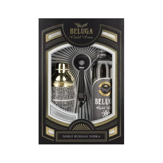 Vodka Beluga "Gold Line" 70cl + Coffret Shaker