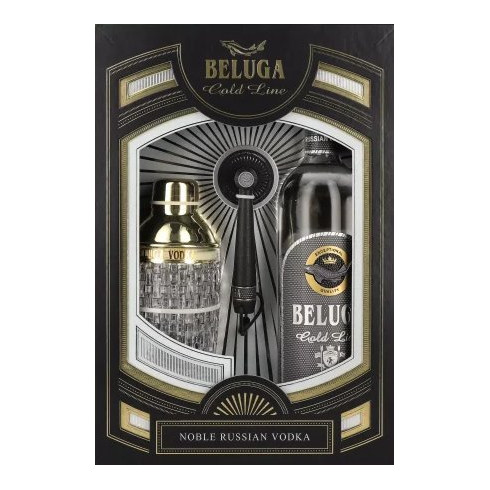 Vodka Beluga "Gold Line" 70cl + Coffret Shaker